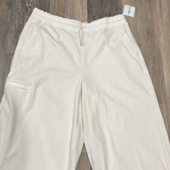 Athleta Triumph Hybrid wide leg cream crop cotton pants size 1X NWT - Picture 4 of 8
